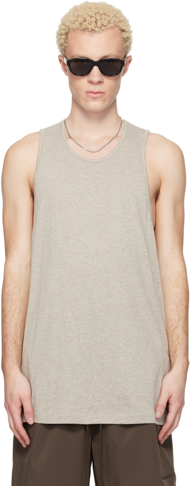 Fear of God ESSENTIALS: Taupe Signature Essential Tank Top | SSENSE