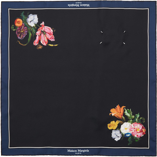 Maison Margiela Genuine productイタリア製スカーフ Maison Margiela: Black Silk Scarf | SSENSE