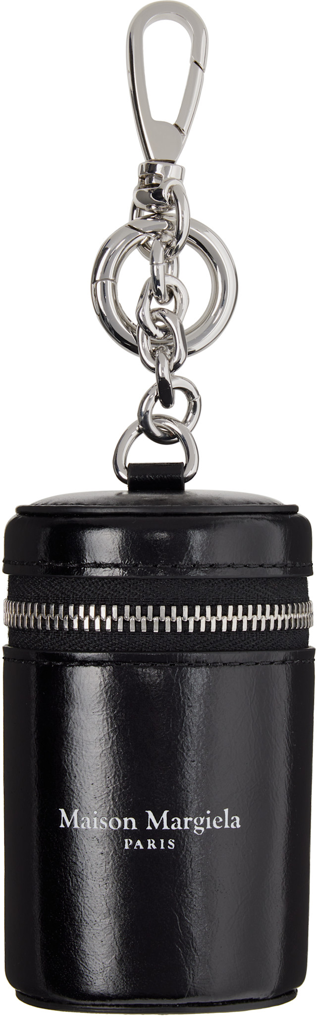 Maison Margiela: ブラック Cylindrical Pouch チャーム キーホルダー
