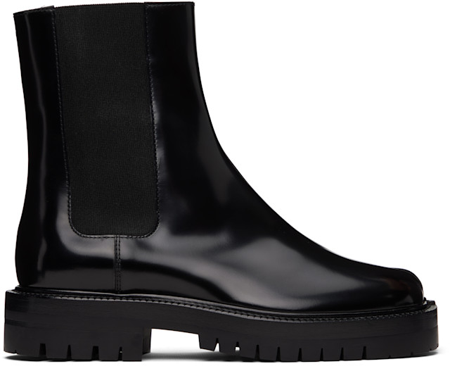 Maison Margiela: Black Tabi Chelsea Boots | SSENSE