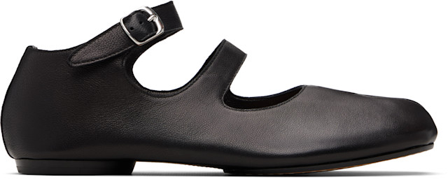 Maison Margiela: Black Tabi Ballerina Flats | SSENSE
