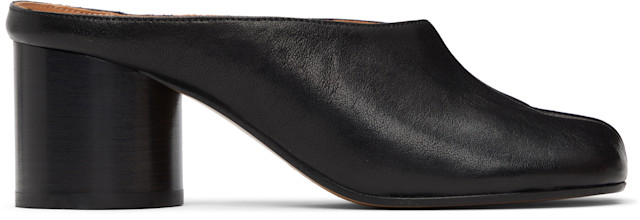 Maison Margiela: Black Tabi Décolleté Mule Heels | SSENSE
