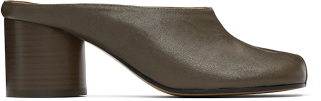 Maison Margiela: Brown Tabi Décolleté Mule Heels | SSENSE