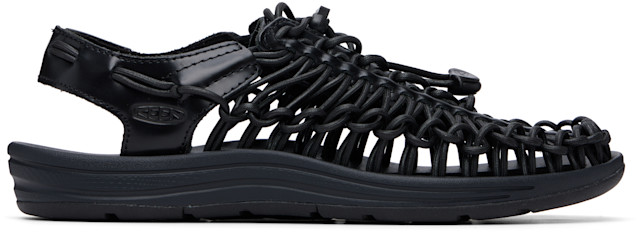 KEEN: Black UNEEK Leather Sandals | SSENSE