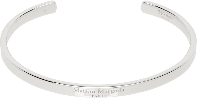 アクセサリー MAISON MARGIELA Bangle logo silver925 3 Maison Margiela: Logo Reference Cuff Bracelet | SSENSE