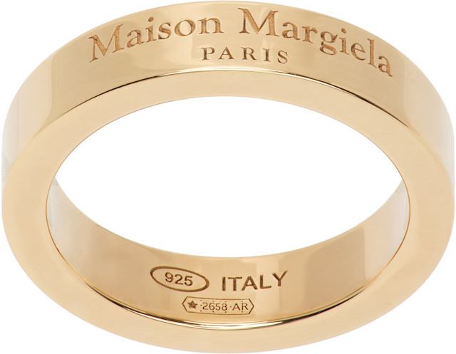 Maison Margiela ロゴリング 950ゴールド Maison Margiela: Logo Ring | SSENSE