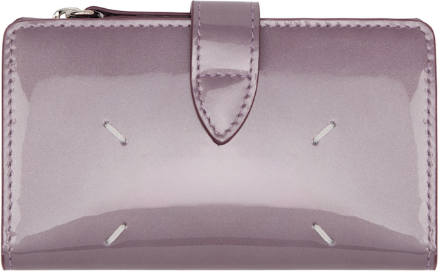 Maison Margiela: パープル Four Stitches ジップカードケース