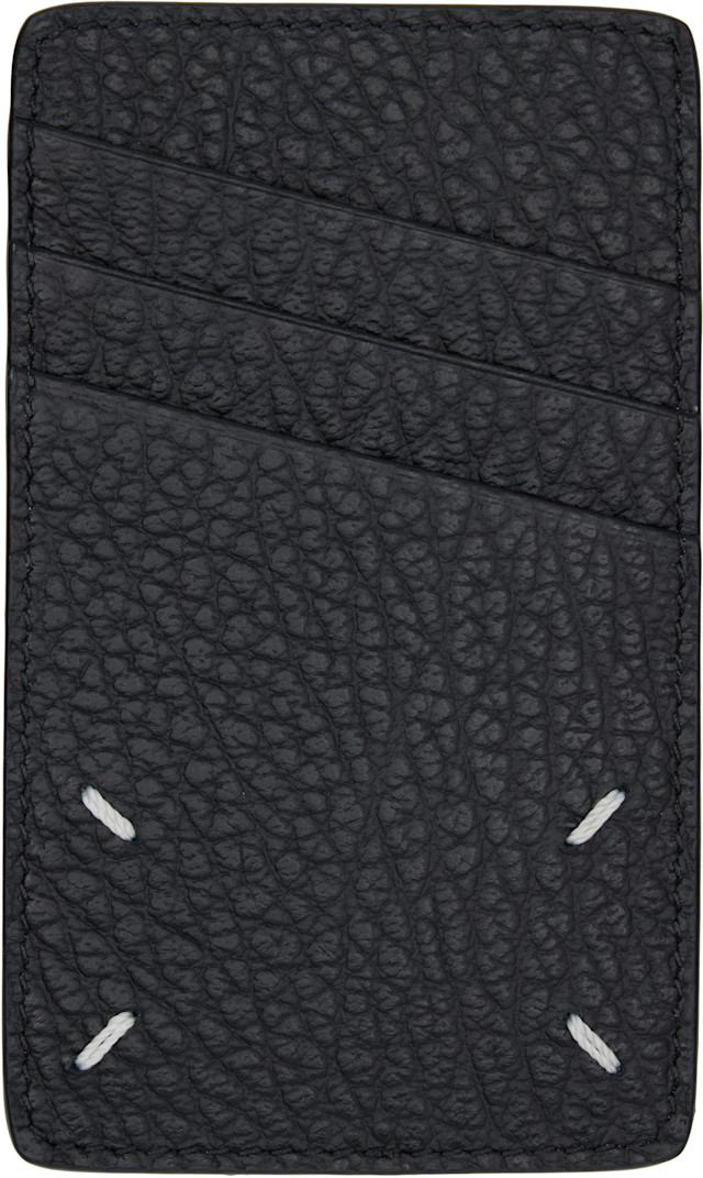 Maison Margiela: Black Four Stitches Card Holder | SSENSE