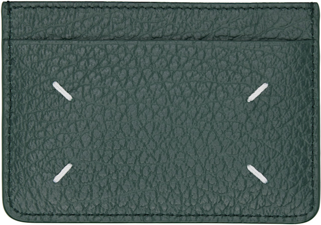 Maison Margiela: Green Four Stitches Card Holder | SSENSE
