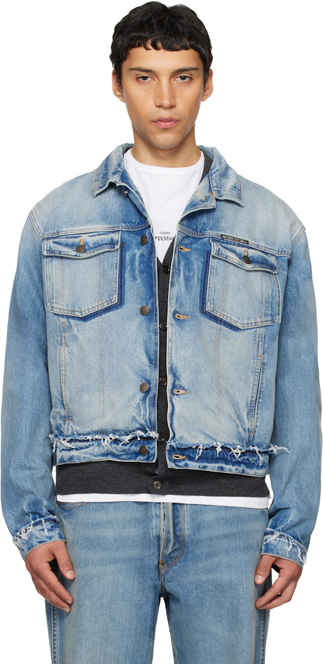 Maison Margiela: Blue Caban Denim Jacket | SSENSE