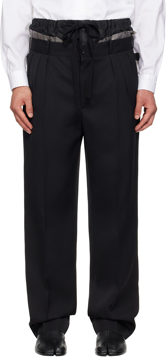 Maison Margiela: Black 'Anonymity of the lining' Trousers | SSENSE