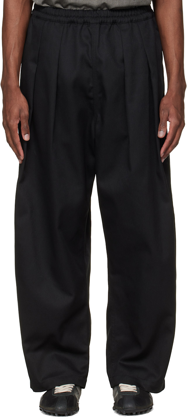 Maison Margiela: Black Dropped-Rise Cotton Trousers | SSENSE