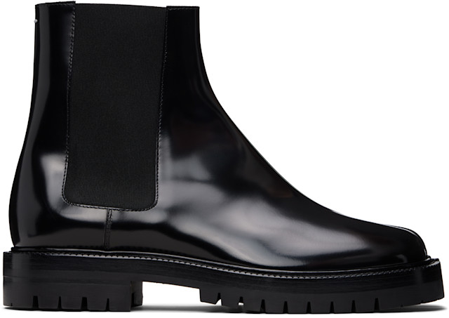 Maison Margiela: ブラック Tabi チェルシーブーツ | SSENSE 日本
