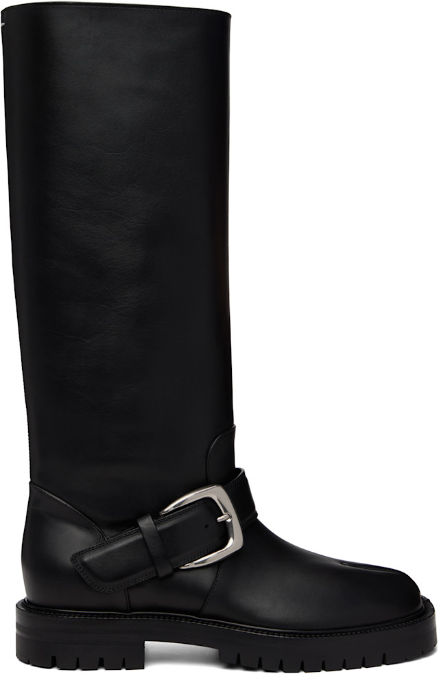 Maison Margiela: Black Tabi County Knee Boots | SSENSE