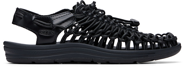KEEN: Black UNEEK Leather Sandals | SSENSE