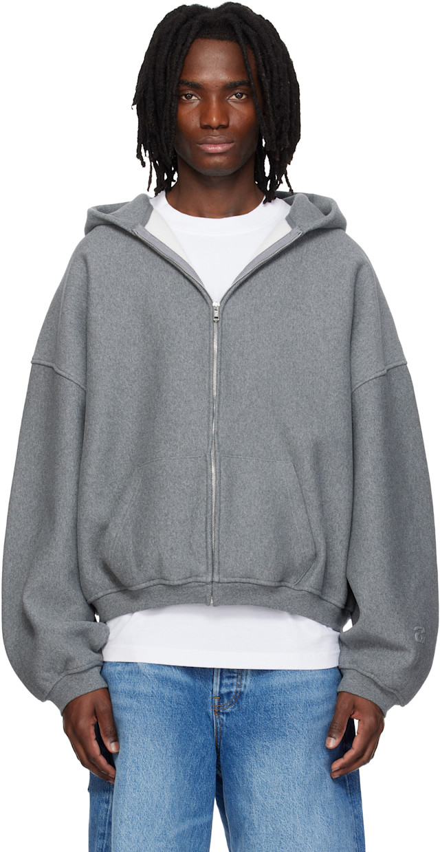 Alexander Wang: グレー Star ジップアップフーディ | SSENSE 日本