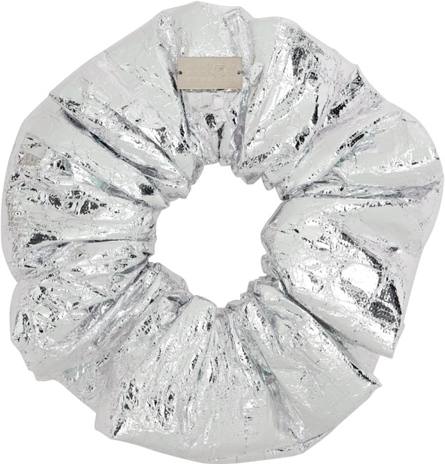 MM6 Maison Margiela: Silver Scrancy Scrunchie | SSENSE