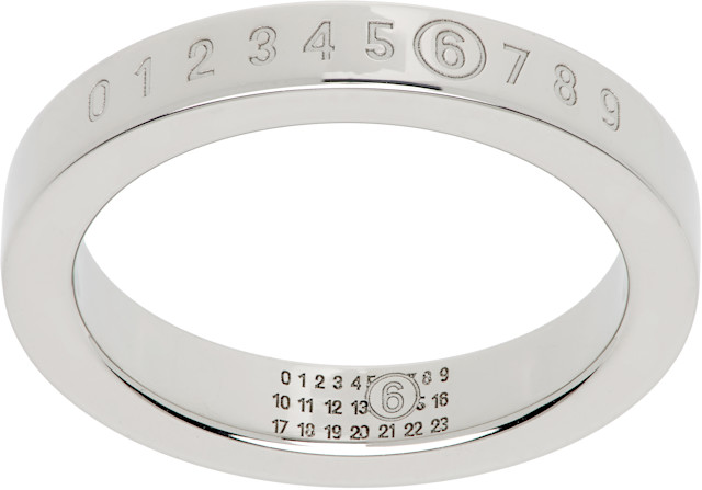 MM6 Maison Margiela: Numeric Minimal Signature Ring | SSENSE