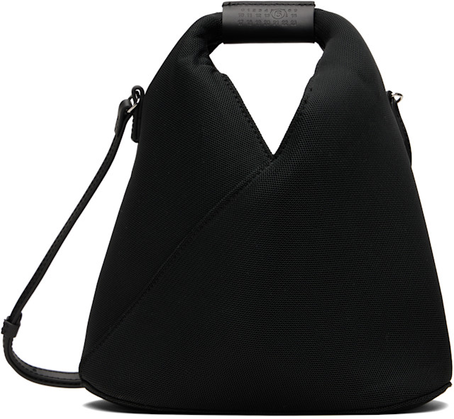 MM6 Maison Margiela: ブラック Triangle メッシュ クロスボディバッグ