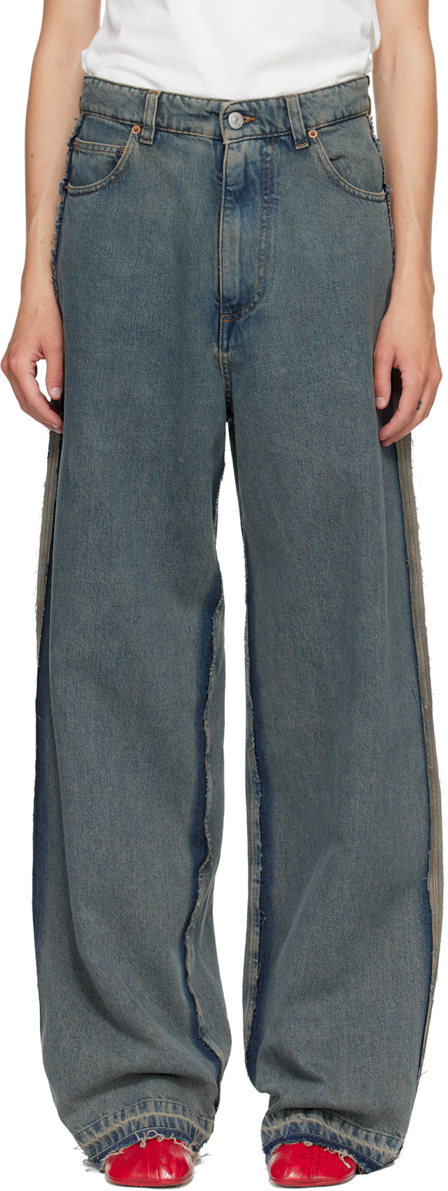 MM6 Maison Margiela: Blue 5-Pocket Jeans | SSENSE