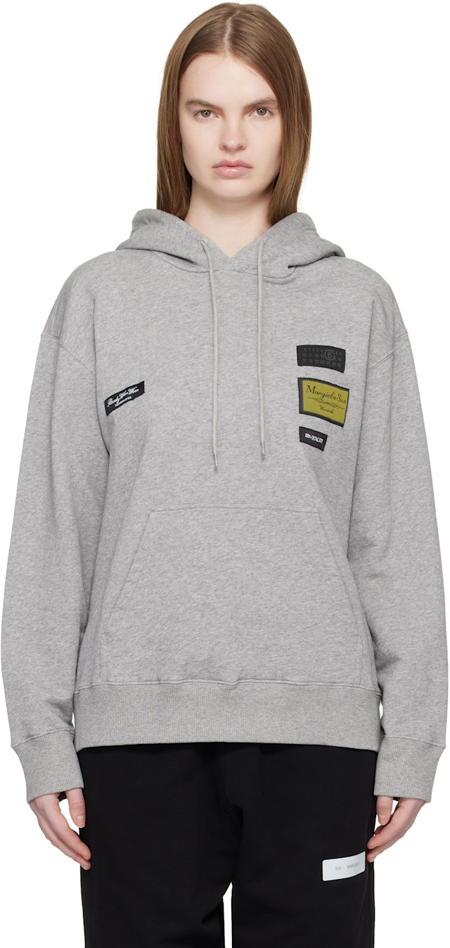 MM6 Maison Margielaパーカー　グレー MM6 Maison Margiela: Gray Cotton Hoodie | SSENSE