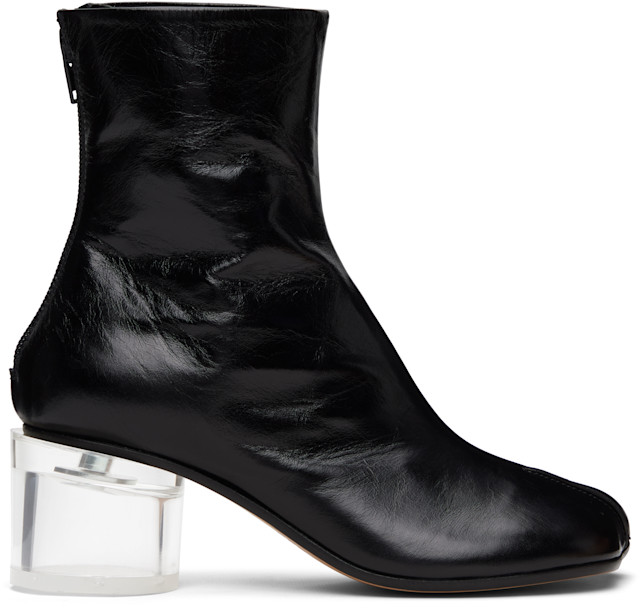 MM6 Maison Margiela: Black Anatomic Ankle Boots | SSENSE