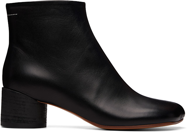 MM6 Maison Margiela: Black Anatomic Ankle Boots | SSENSE