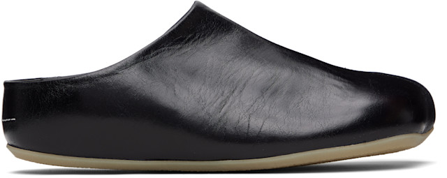MM6 Maison Margiela: Black Factory Sabot Loafers | SSENSE
