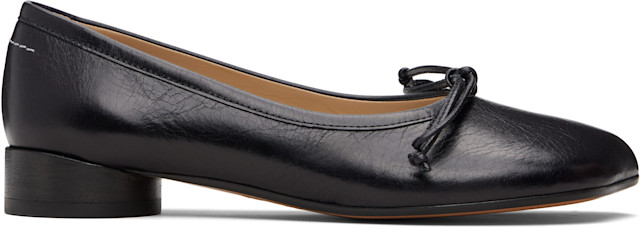 MM6 Maison Margiela: Black Anatomic Numeric Ballerina Flats | SSENSE