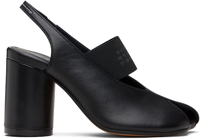MM6 Maison Margiela: ブラック Anatomic Numeric スリングバック