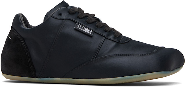 MM6 Maison Margiela: ブラック Factory サテン スニーカー | SSENSE 日本