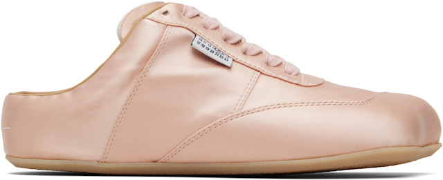 MM6 Maison Margiela: Pink Satin Factory Sneakers | SSENSE