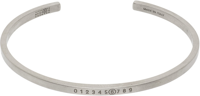 MM6 Maison Margiela: Numeric Minimal Signature Cuff Bracelet | SSENSE