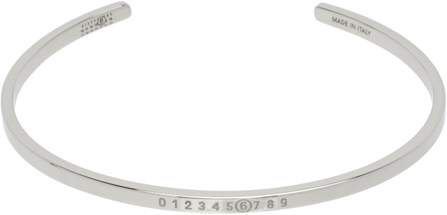 アクセサリー Maison Margiela MM6 Logo Cuff Bracelet MM6 Maison Margiela: Minimal Logo Cuff Bracelet | SSENSE
