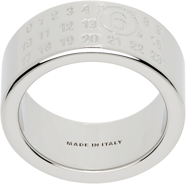 MM6 Maison MargielaリングNumeric MINIMAL MM6 Maison Margiela: Numeric Minimal Signature Ring | SSENSE
