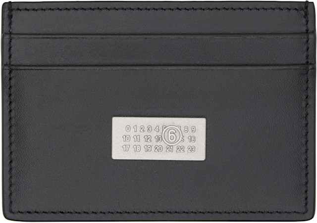 MM6 Maison Margiela: ブラック Numeric レザー カードケース | SSENSE