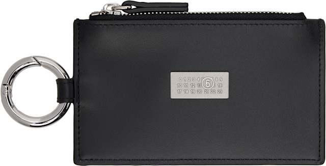 MM6 Maison Margiela: Black Numeric Leather Key Ring Wallet | SSENSE MM6 Maison Margiela: Black Numeric Leather Key Ring Wallet | SSENSE