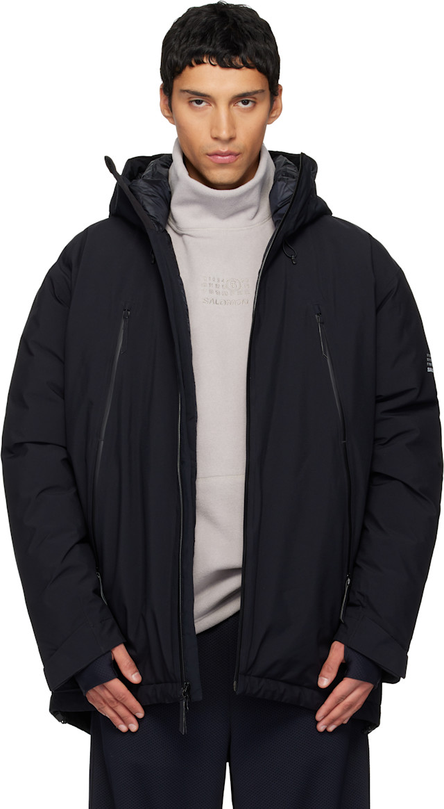 MM6 Maison Margiela: ブラック Salomonエディション フード付き