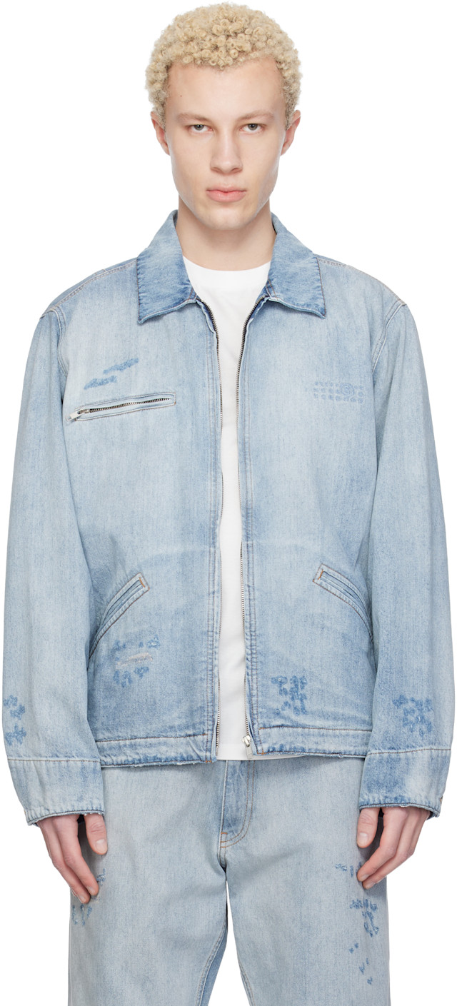 MM6 Maison Margiela: ブルー Sportsjacke デニム ジャケット | SSENSE