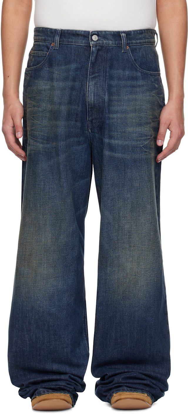 MM6 Maison Margiela: Blue 5 Pockets Jeans | SSENSE Canada