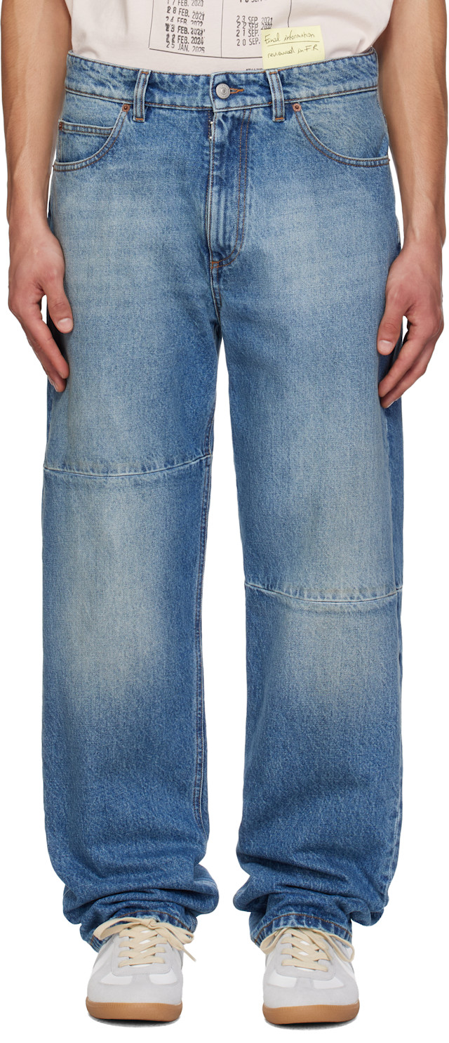 MM6 Maison Margiela: Blue Straight-Leg Jeans | SSENSE