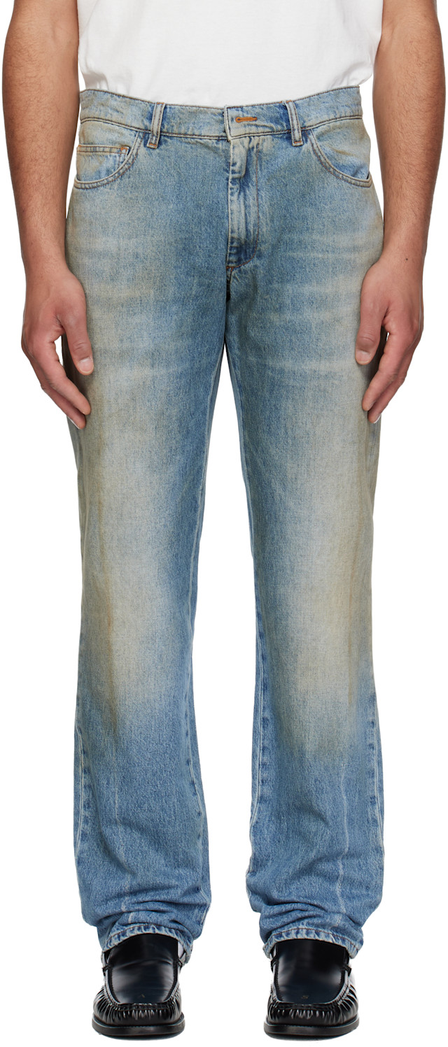 MM6 Maison Margiela: Blue Faded Jeans | SSENSE