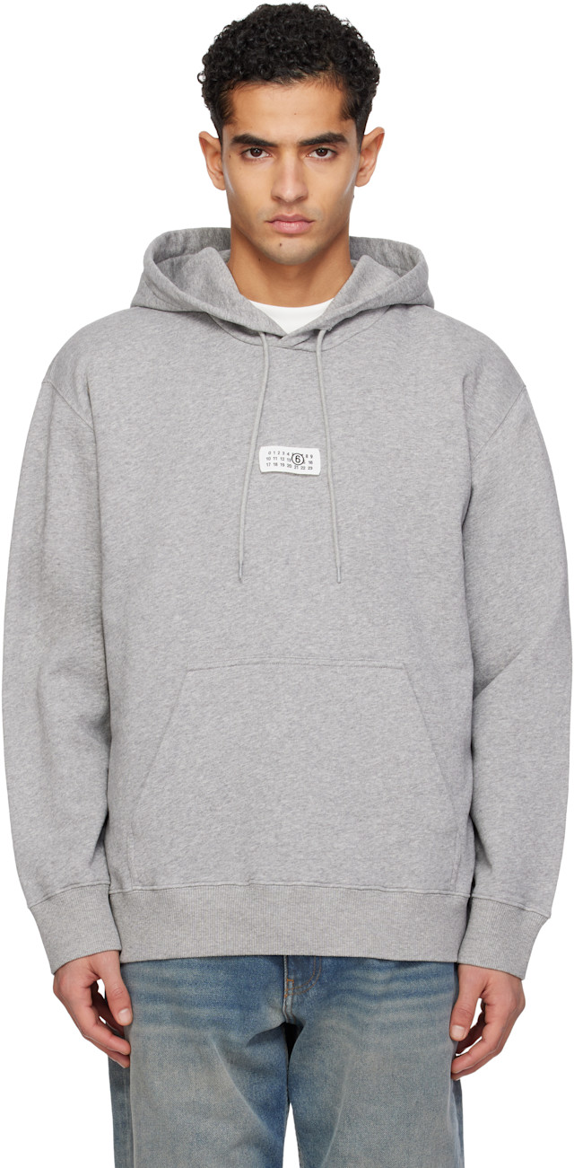 MM6 - MM6 フーディ MM6 Maison Margiela: Gray Logo Patch Hoodie | SSENSE