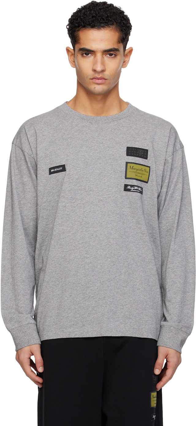 Maison Margiela グレー Tシャツ MM6 Maison Margiela: Gray Long-Sleeve T-shirt | SSENSE