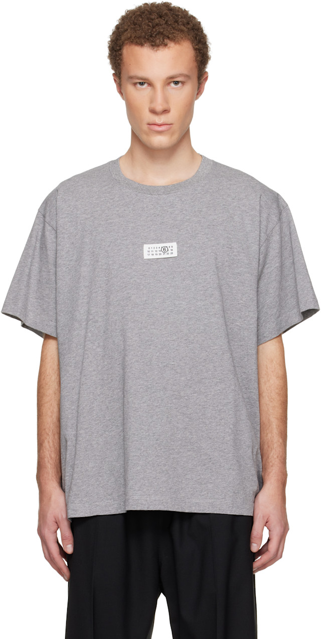 Maison Margiela Tシャツ グレー MM6 Maison Margiela: グレー Numeric コットン Tシャツ | SSENSE 日本