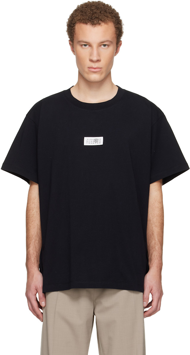 【MM6 Maison Margiela】Tシャツ MM6 Maison Margiela: Black Numeric Cotton T-shirt | SSENSE