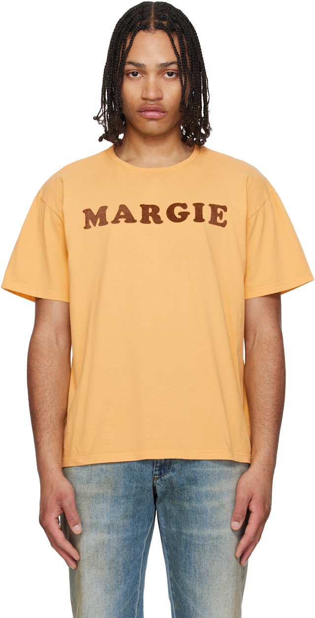 MM6 Maison Margiela: イエロー Vintage Jersey 'Margie' Tシャツ