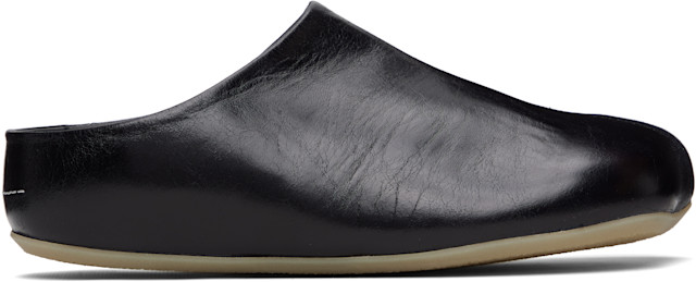 MM6 Maison Margiela: Black Factory Sabot Loafers | SSENSE