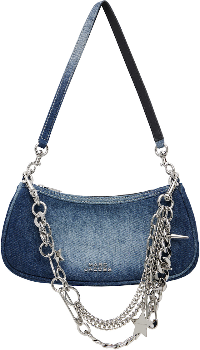 Marc Jacobs: Blue 'The Faded Denim Charm Shoulder' Bag | SSENSE Canada