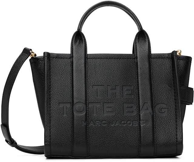 Marc Jacobs: Black 'The Leather Small' Tote | SSENSE Canada